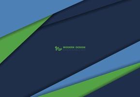 Abstract papercut blue and green tech overlap with shadow design element background. illustration vector eps10