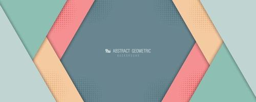 Abstract wide digital pastel of overlap paper cut template design background. illustration vector eps10