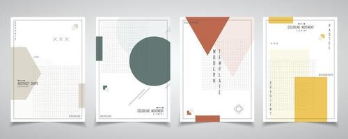 diseño mínimo abstracto de geometría con conjunto de folletos de diseño de medios tonos. ilustración vectorial eps10 vector