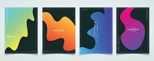 Abstract vivid fluid gradient colorful set of brochure set template design background. illustration vector eps10