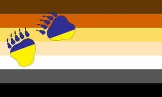 la bandera del orgullo del oso o la bandera de color marrón incluyen a un hombre que tiene vello corporal o facial y está erotizado por la comunidad gay de la organización lgbt. vector. paz a ucrania. bandera. vector