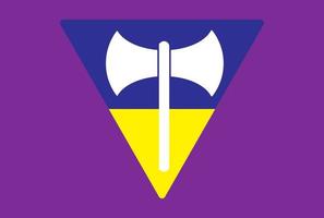 Labrys Lesbian Pride flag symbol vector icon. LGBTQ symbol. Peace to Ukraine. Flag.