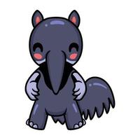 Cute little anteater cartoon standing vector