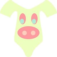 Mint green baby suit with piggy face, illustration, vector, on a white background. vector