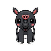 Cute little tapir cartoon character vector