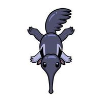 Cute little anteater cartoon character vector