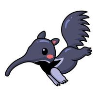 Cute little anteater cartoon running vector