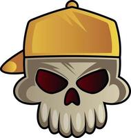 Skull with baseball hat illustration vector on white background