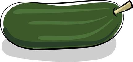 Fresh cucumber, illustration, vector on white background.