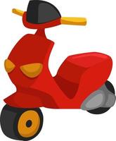 Red scooter, illustration, vector on white background