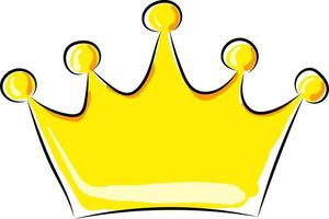 Yellow crown, illustration, vector on white background.