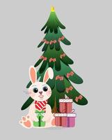 rabbit under the tree vector