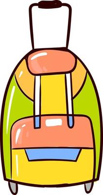 Colorful suitcase, illustration, vector on white background.