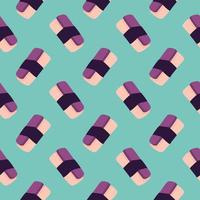Musubi food ,seamless pattern on light green background. vector