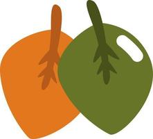 dos hojas de otoño, ilustración, vector, sobre un fondo blanco. vector