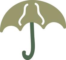 Intresting green umbrella, illustration, vector on a white background.