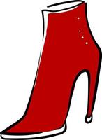 Red woman shoes, illustration, vector on white background.