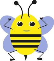 Yellow bee, illustration, vector on a white background.