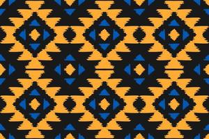 Fabric ikat pattern art. Geometric ethnic seamless pattern traditional. American, Mexican style. vector