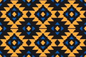 Fabric ikat pattern art. Geometric ethnic seamless pattern traditional. American, Mexican style. vector