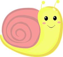 Happy snail, illustration, vector on white background.