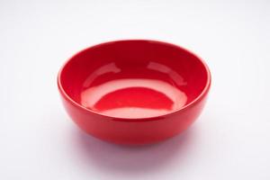 Empty Red ceramic bowl or container photo