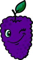 Winking mulberry, illustration, vector on a white background.