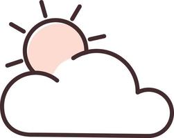 Sun with cloud, illustration, vector, on a white background. vector