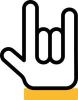 Hands fingers rock, illustration, vector on a white background.