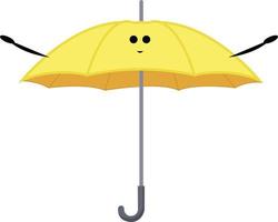 Yellow umbrella, illustration, vector on white background.