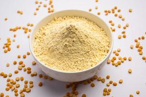 Besan, Gram Flour or chickpea flour is a powder made from ground chickpea known as Bengal gram photo