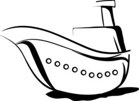 barco decorativo, ilustración, vector sobre fondo blanco.