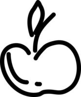 Apple with a stem and  leaf, illustration, vector on a white background