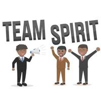 business african team spirit people with text vector