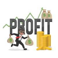 business african profit design character with text vector