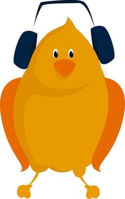 Yellow bird, illustration, vector on white background.