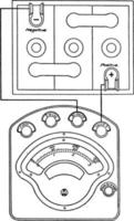 3 Volt Scale, vintage illustration. vector