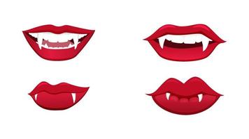 conjunto de ilustraciones vectoriales de labios espeluznantes y espeluznantes, vector