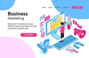 Illustration of startup launch with rocket technology Suitable for landing page, flyers, Infographics, And Other Graphic Related Assets-vector vector