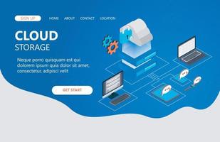 Illustration of cloud data storage server programmer Suitable for landing page, flyers, Infographics, And Other Graphic Related Assets-vector vector