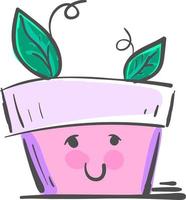 A cute and happy pot, vector or color illustration.