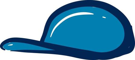 Blue baseball cap, illustration, vector on white background.