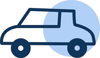 Blue minicar, icon illustration, vector on white background