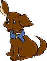 Cute brown dog, illustration, vector on white background