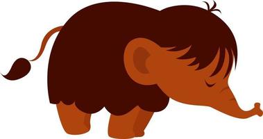 Baby mammoth, illustration, vector on white background