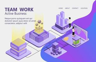 ilustración de un equipo sólido de trabajadores de negocios adecuados para la página de destino, volantes, infografías y otros activos gráficos relacionados con el vector