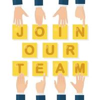 Join our team. Recruitment, hiring for interview. Search human resources vector