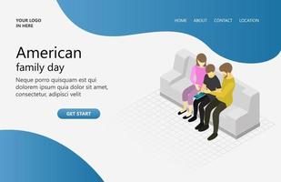 banner about american family day vector