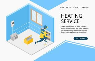 Illustration of a handyman renovating the interior of a building Suitable for landing page, flyers, Infographics, And Other Graphic Related Assets-vector vector