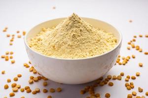 Besan, Gram Flour or chickpea flour is a powder made from ground chickpea known as Bengal gram photo